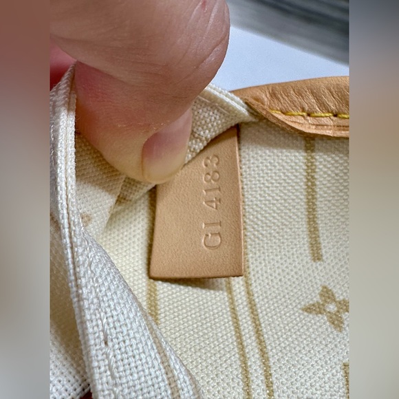 💕SOLD💕Louis Vuitton Neverfull MM Azur Beige Cursive - Picture 12 of 16